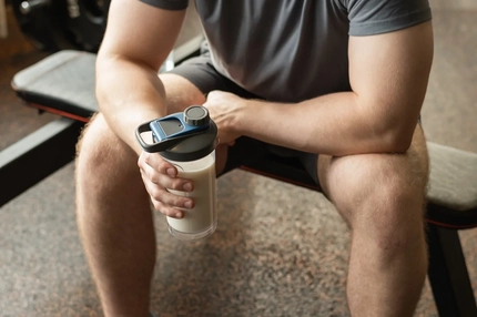 Image Man drinking protein shake