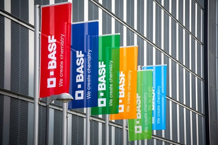 Multicolor flags of BASF.