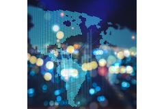 Image Digital world map.