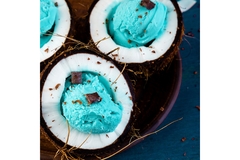 Image Blue Ice Cream in Coconut Bowl