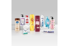 Image Personal care products from Unilever lined up.