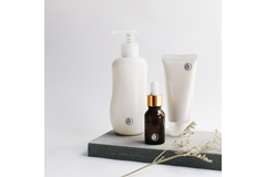 Image A range of unlabeled cosmetics bottles certified organic by Natrue.