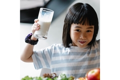 Image child drinking milk