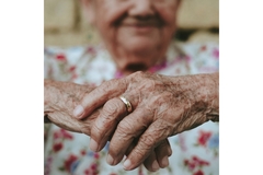 Happy elderly man aging healthy