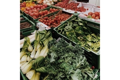 Image Range of colorful vegetables in market.