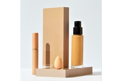 Image A collection of unbranded skin care bottles.