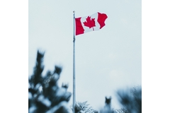 Image Canadian Flag on a Flagpole