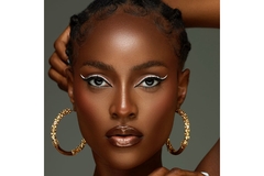 Model woman's face wearing makeup