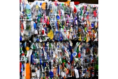 Image bales of plastic bottles for recycling