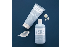 Image Two bottles of the Bonding Mask and Bonding Shampoo products by the brand Verb Bonding.