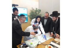 Image Rabbis in a food lab.