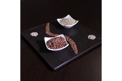 Image Red and white sorghum bran in bowls.