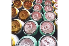 Image Cold aluminum beverage cans.