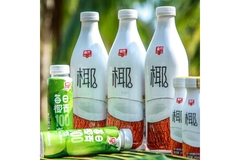 Coconut milk in PET bottles.