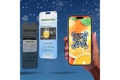 QR code on smartphone .