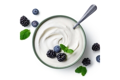 Yogurt and berries.