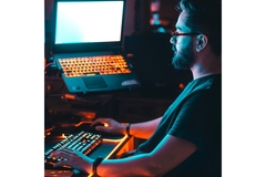 Image A person games in a competition.