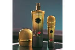 Image A microphone-shaped bottle of the new Chaka fragrance by Chaka Khan.