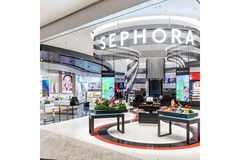 Image Sephora store inside of a mall.