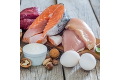 Selection of meat and eggs