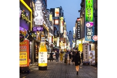 Image Seoul, South Korea at night.