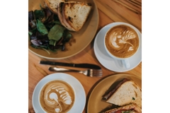 Coffee and food.