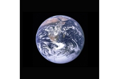 The round earth floating in space.