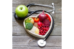 Natural ingredients in the shape of a heart.