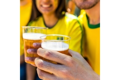 Two people drinking beer.