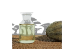 Image baobab oil in jar next to pod