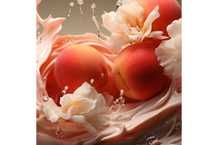 Peach and flowers.