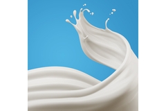 Image Milk splashes against a blue background.
