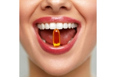 Image Mouth with a supplement in it.