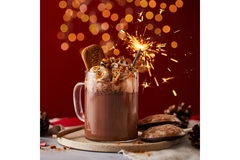 Image Festive drink with sparkler.