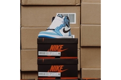 Image Nike shoe on shoe boxes.