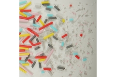 Image Plastic tubes are cut into microplastics.