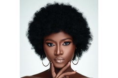Image woman with afro poses