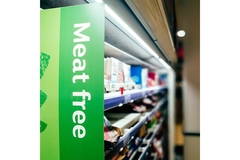 Image Meat-free supermarket aisle.