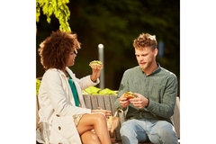 Image Couple enjoying burger date.