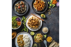 Image An array of Asian plant-based dishes.
