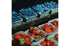 Blueberries are lining up with strawberries.