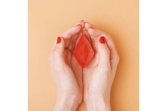 Hands holding red oragami.