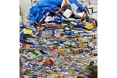 Image baled pile of recyclable packaging in Egypt