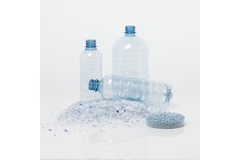 Image Plastic bottles and recycled plastic pellets