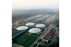Aerial View of Wastewater Treatment plant