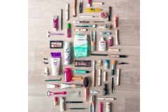 flat lay of beauty products