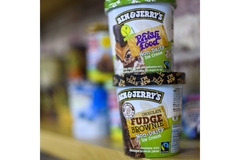 Image Two cups of ice creams are placed together.