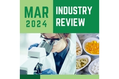 Image A graphic with supplement capsules and a scientist that reads March in review.