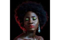Image woman wearing colorful makeup