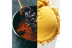 Image Solein powder is placed next to a bowl of chili pepper.